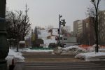 In Odori Park. They are getting the snow/ice ready for the sculptures for the ice festival at the begining of February.