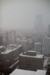 View from Sapporo Tower as the snow starts to fall heavily.